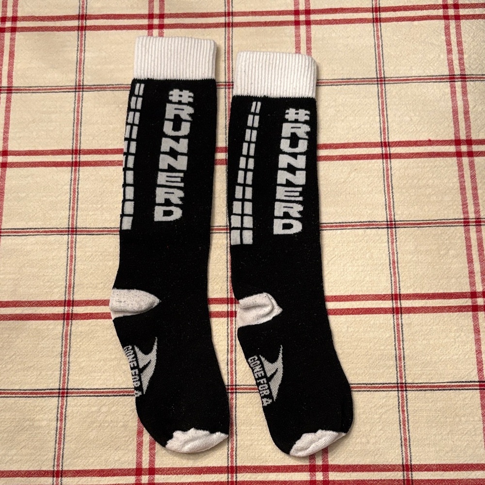 Black and White are Runner Athletic Socks